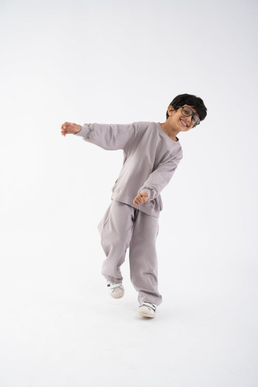 Unisex Ash minimal Co-Ord Set