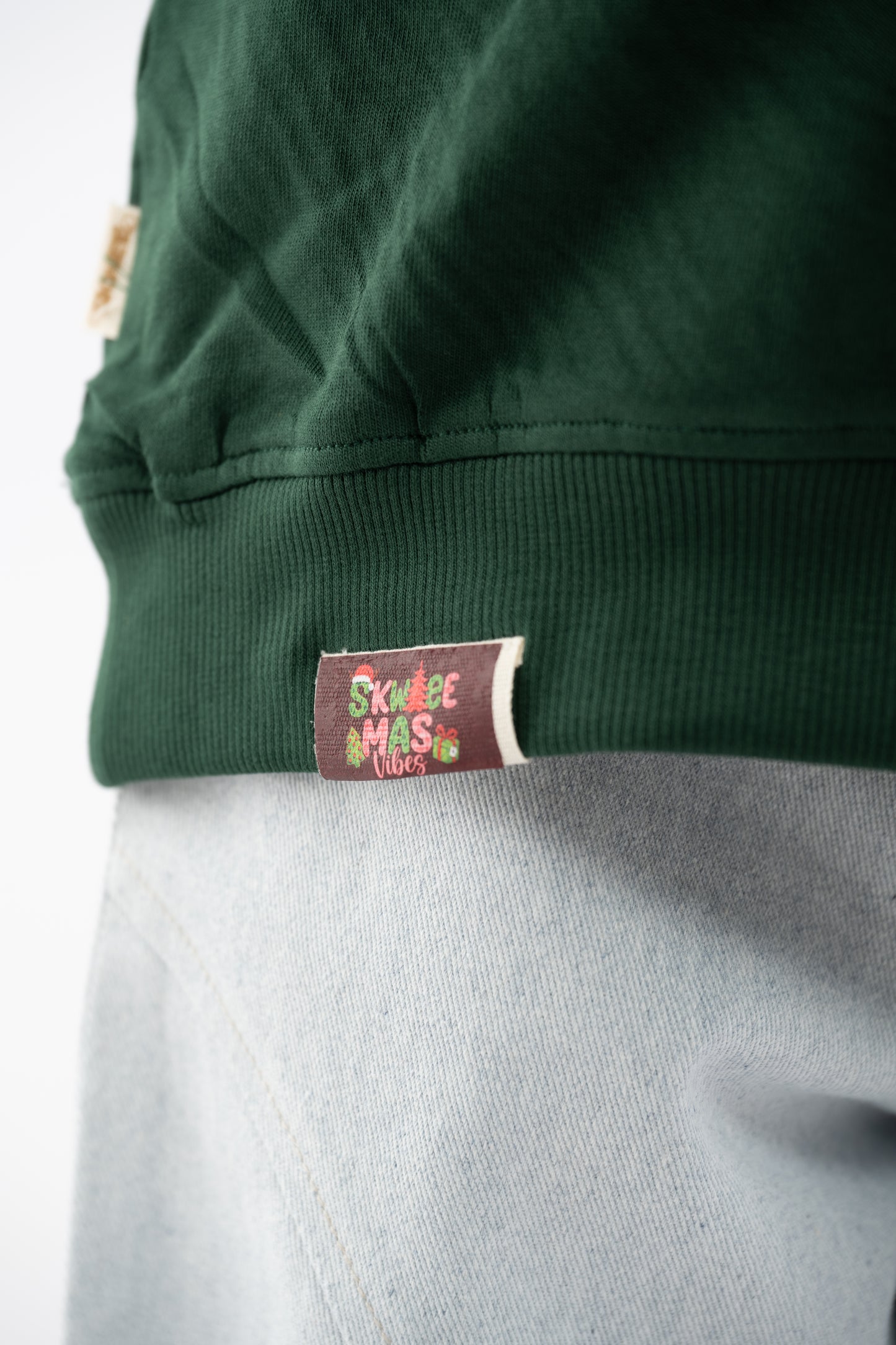 Holiday Snowman Embroidered Green Sweatshirt