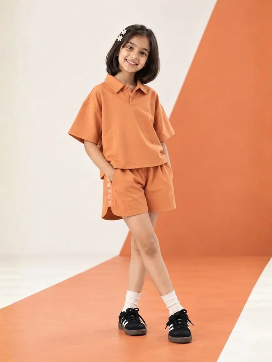 Rust Orange Terry Co-Ord Set