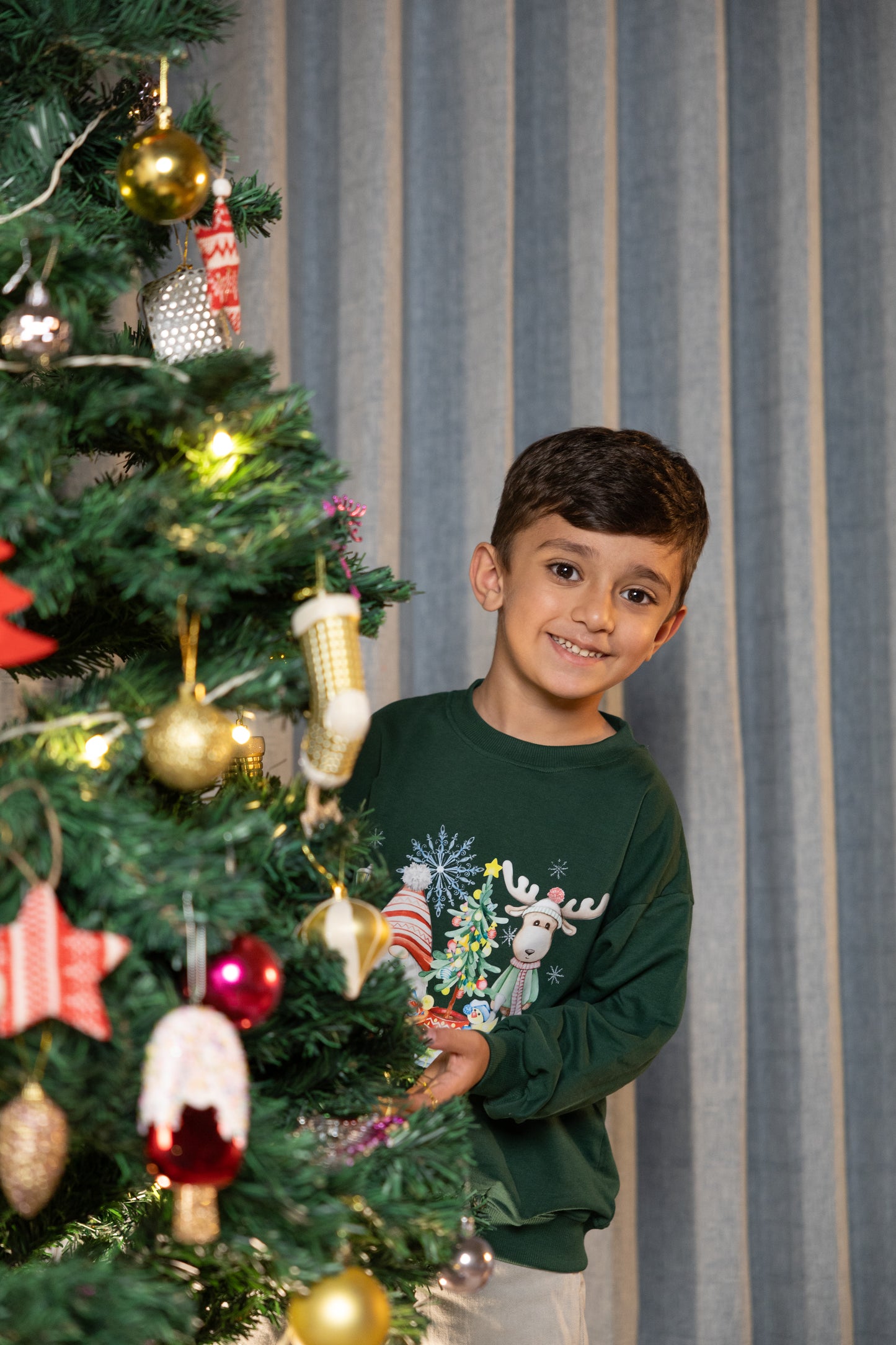 Winter Whimsy Forest Friends Green Sweatshirt