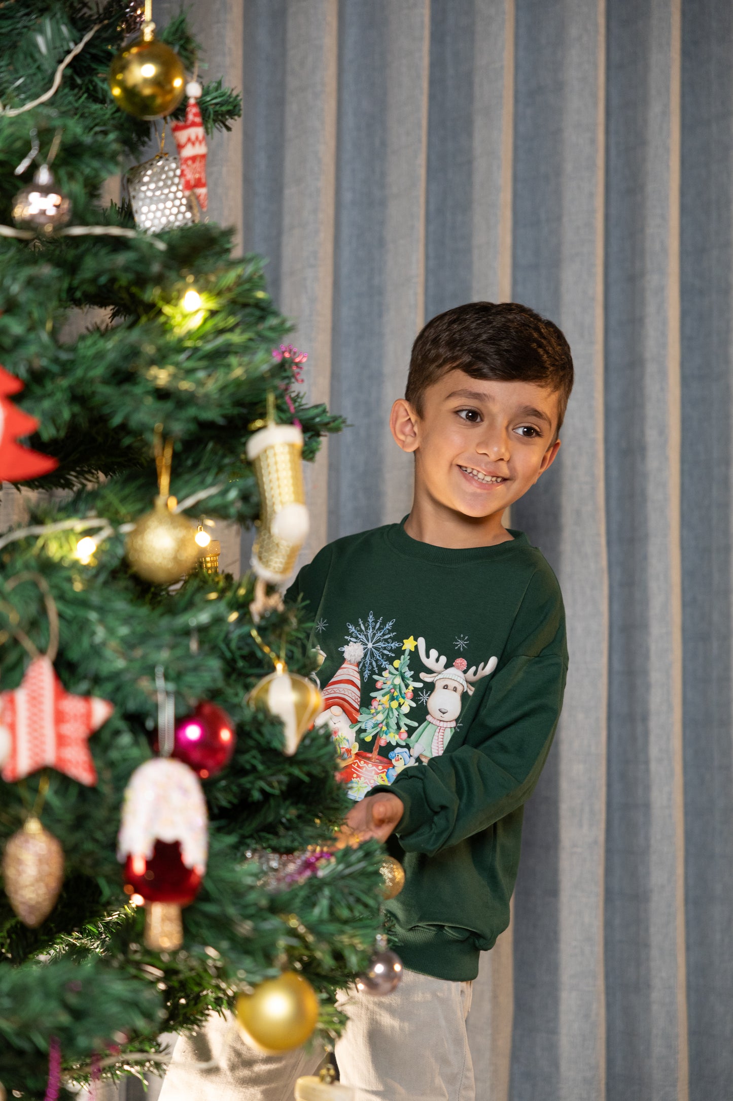 Winter Whimsy Forest Friends Green Sweatshirt