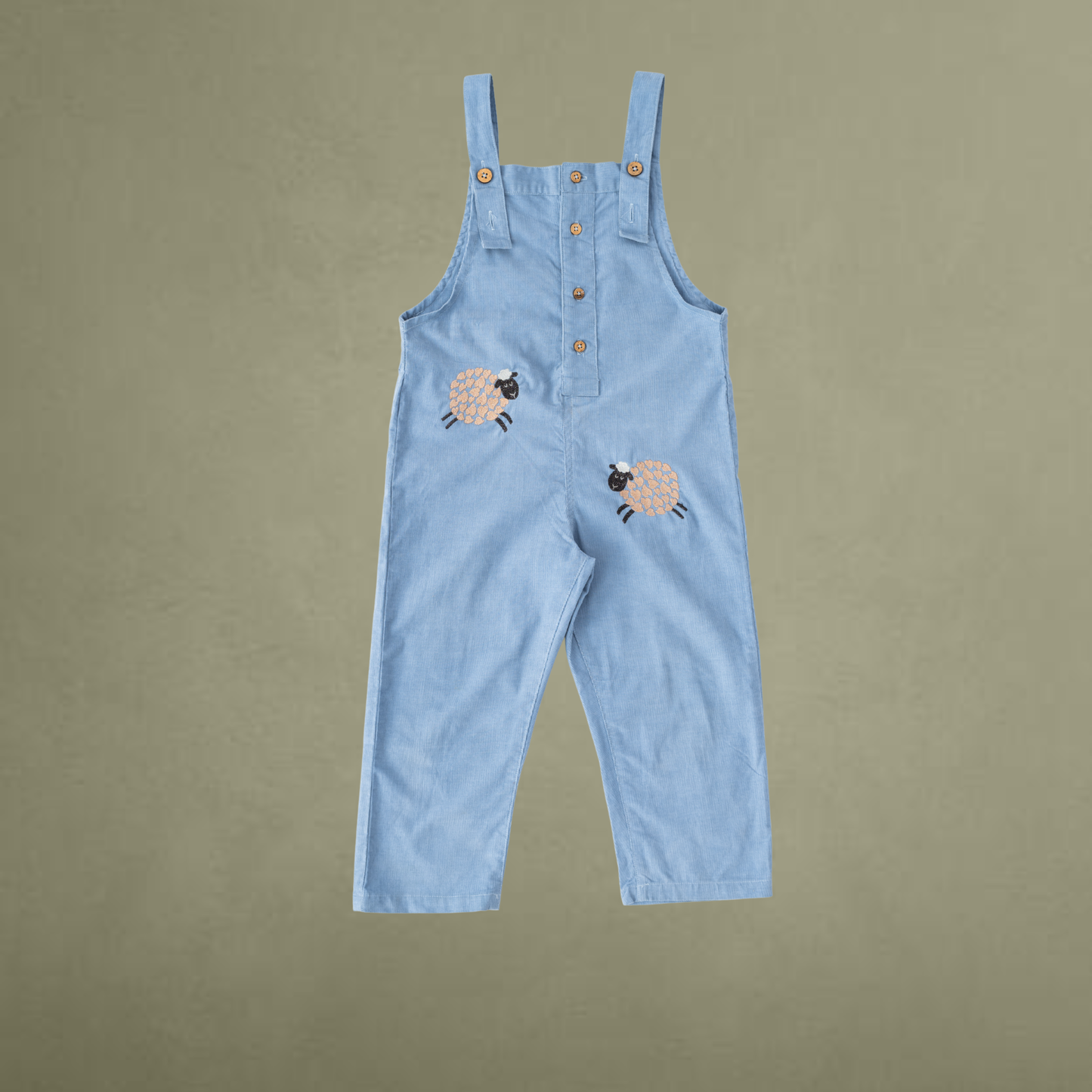 Organic Corduroy Dungaree with Sheep Motif
