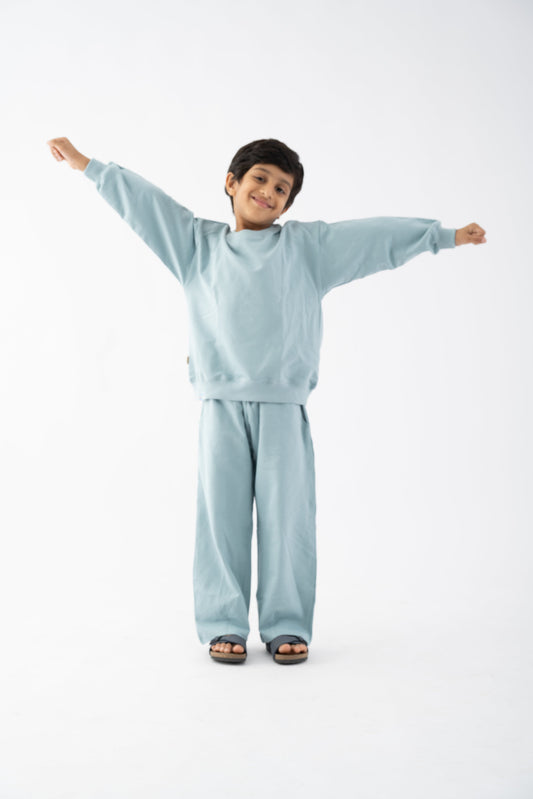Unisex Scam Blue Minimal Co-Ord Set