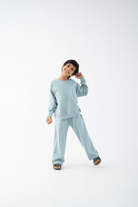 Unisex Scam Blue Minimal Co-Ord Set