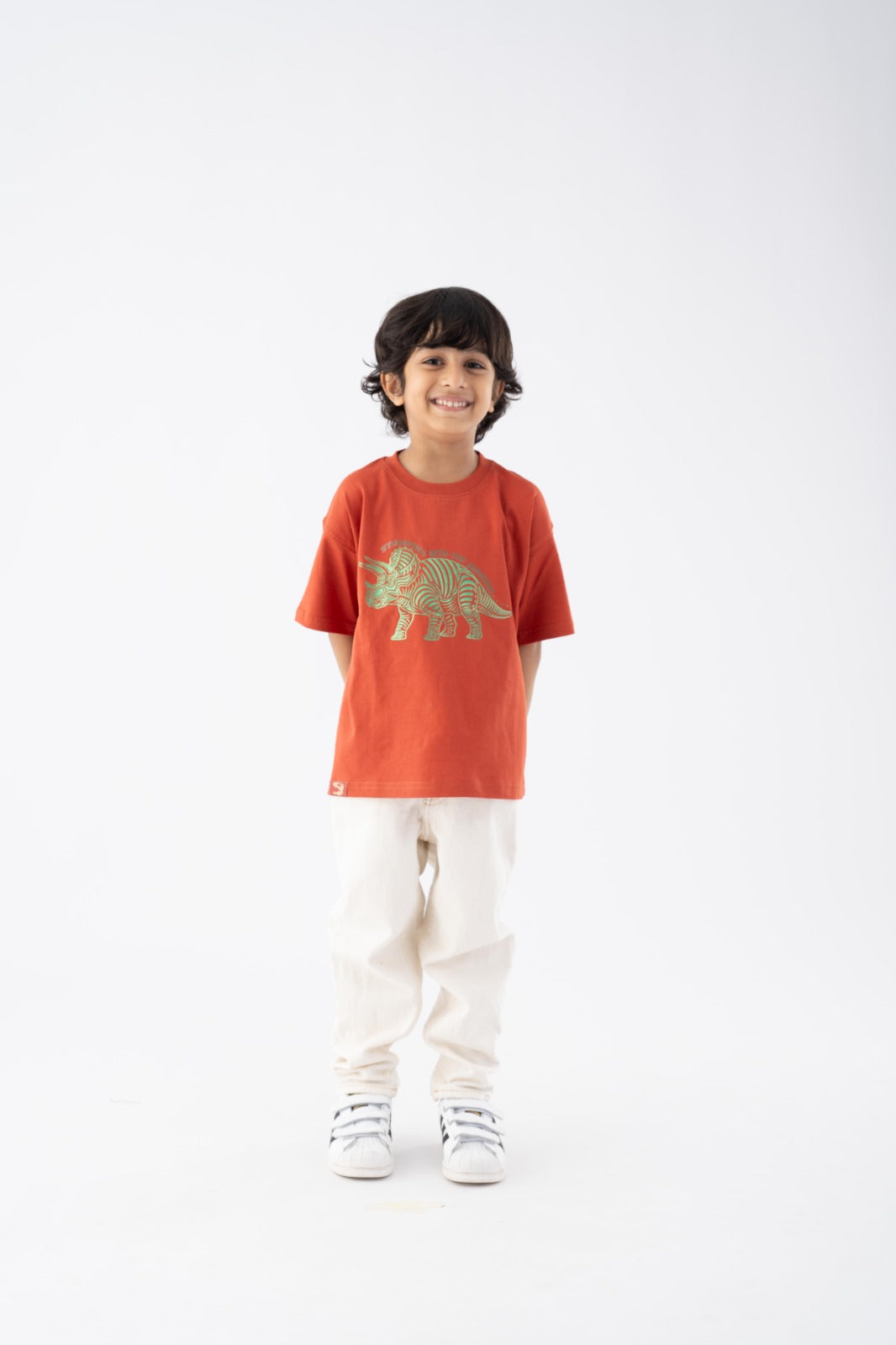 Triceratops Stomp Rust Brown Tee