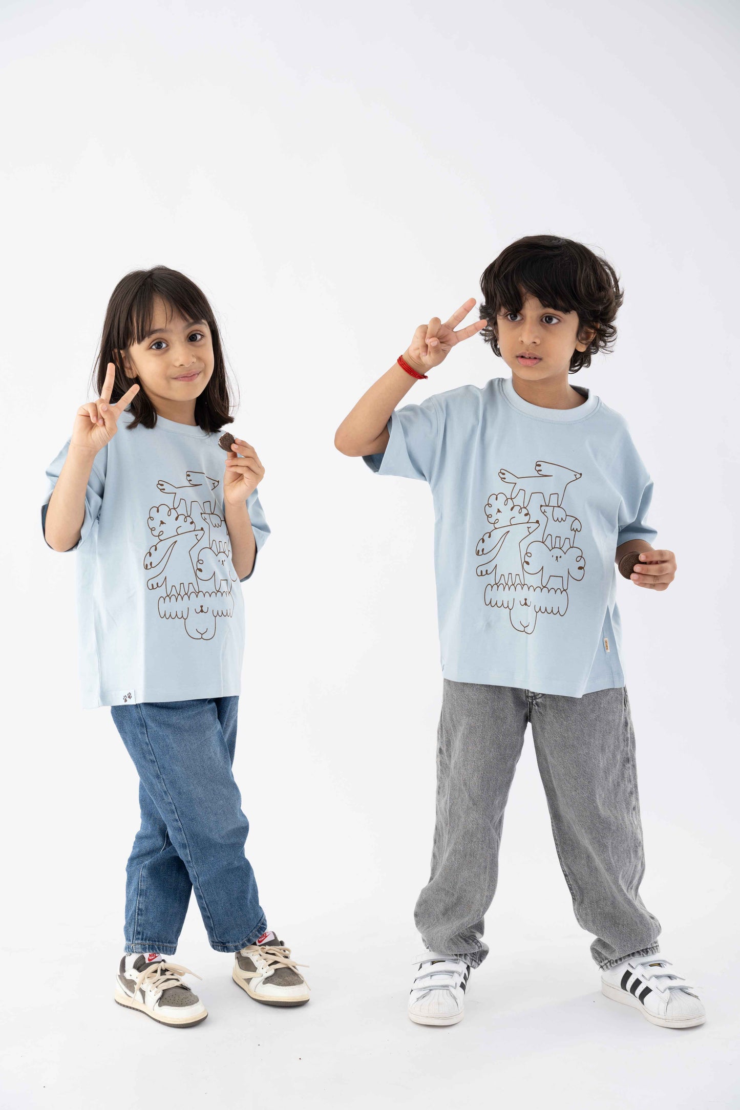 Stacked Love Light Blue Tee