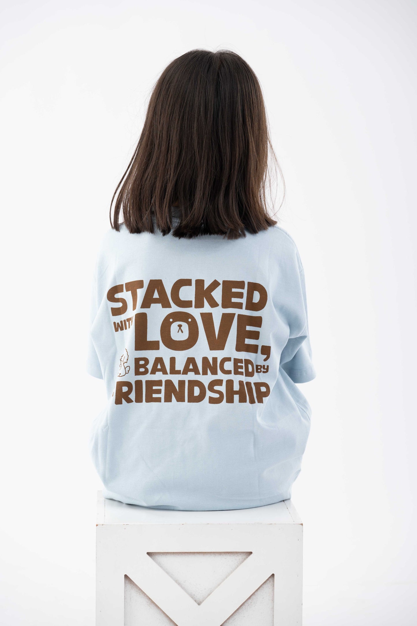 Stacked Love Light Blue Tee
