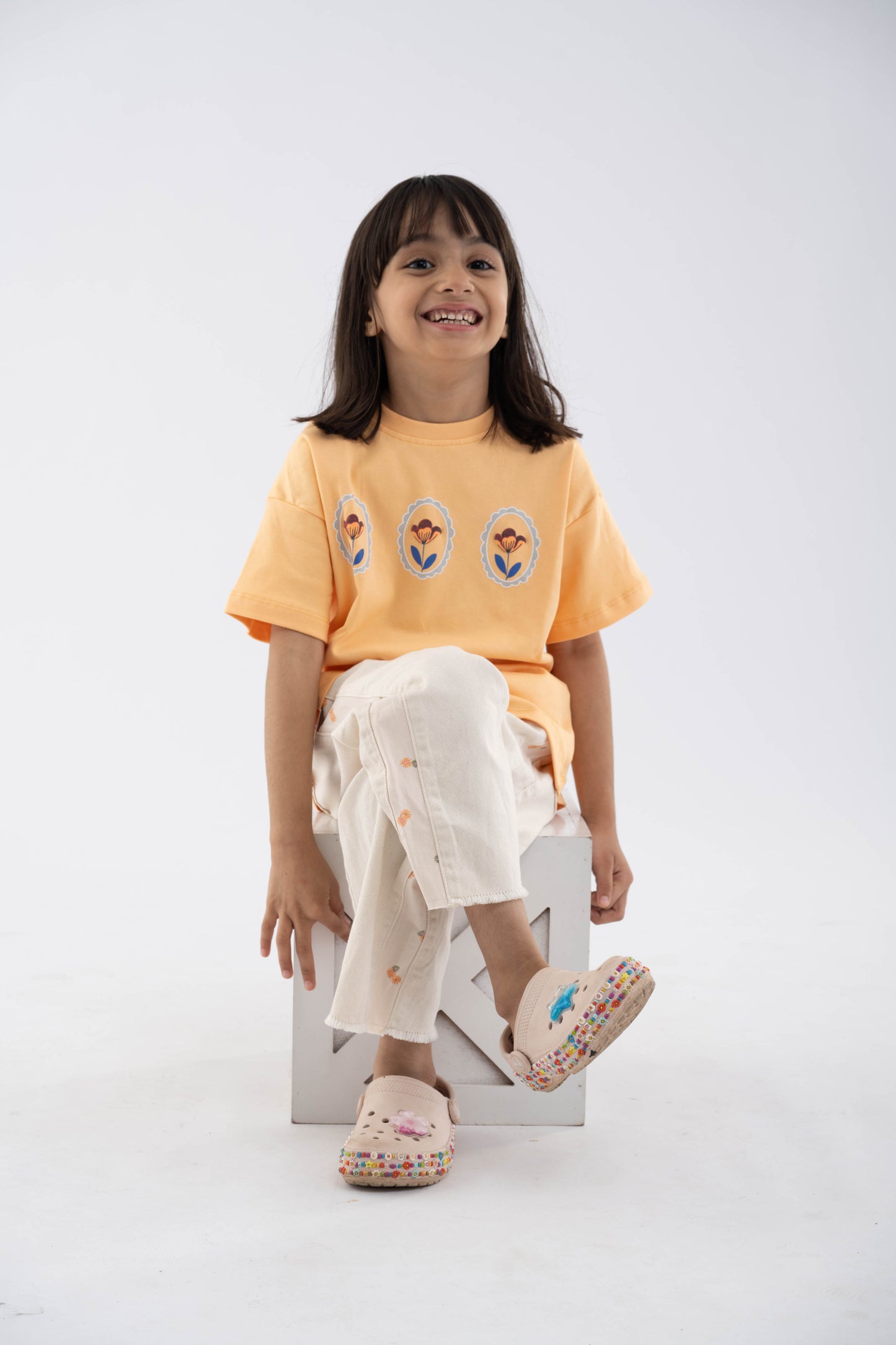 Flower Puff Peach Tee