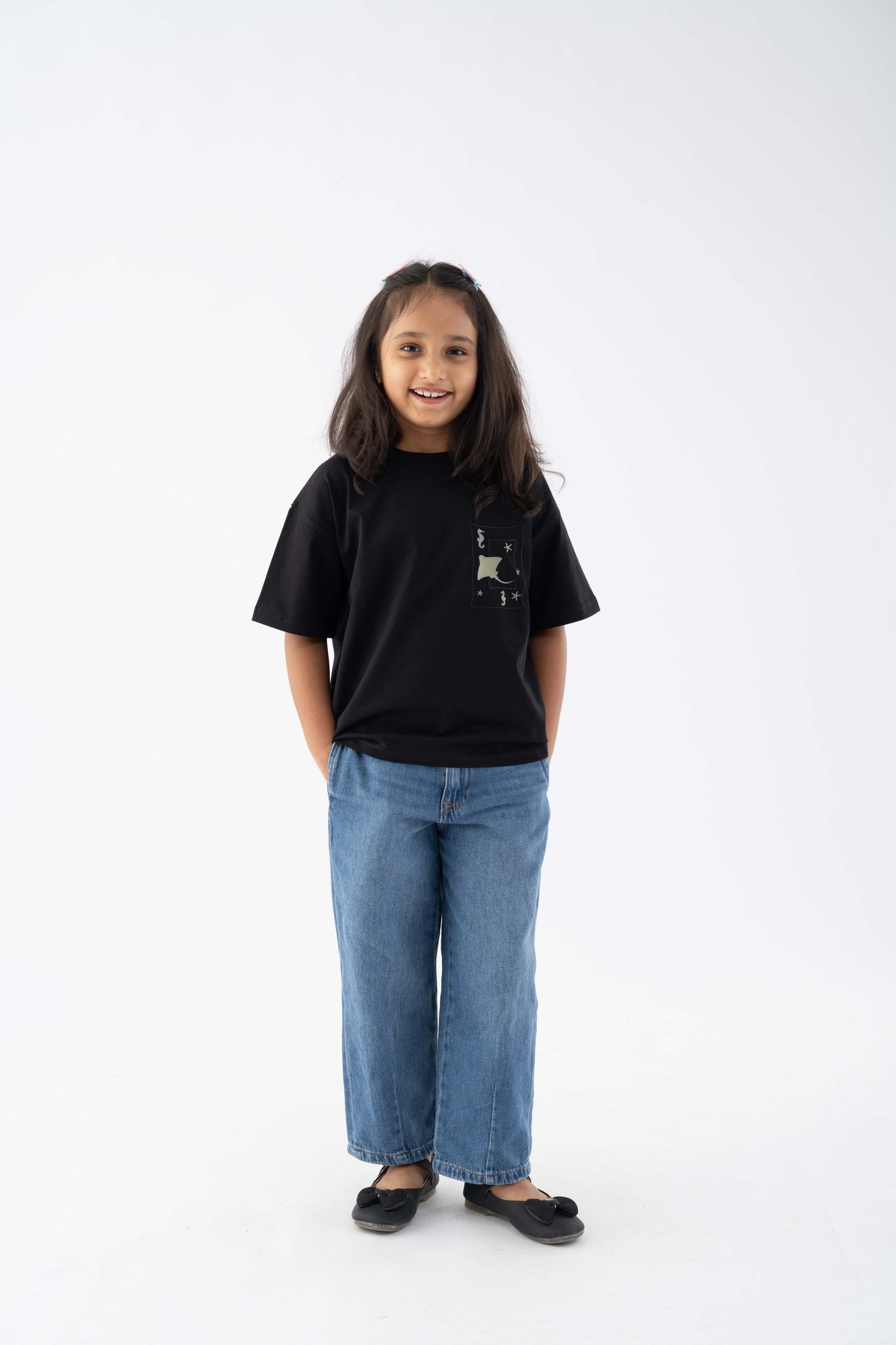 Ocean Pocket Black Tee